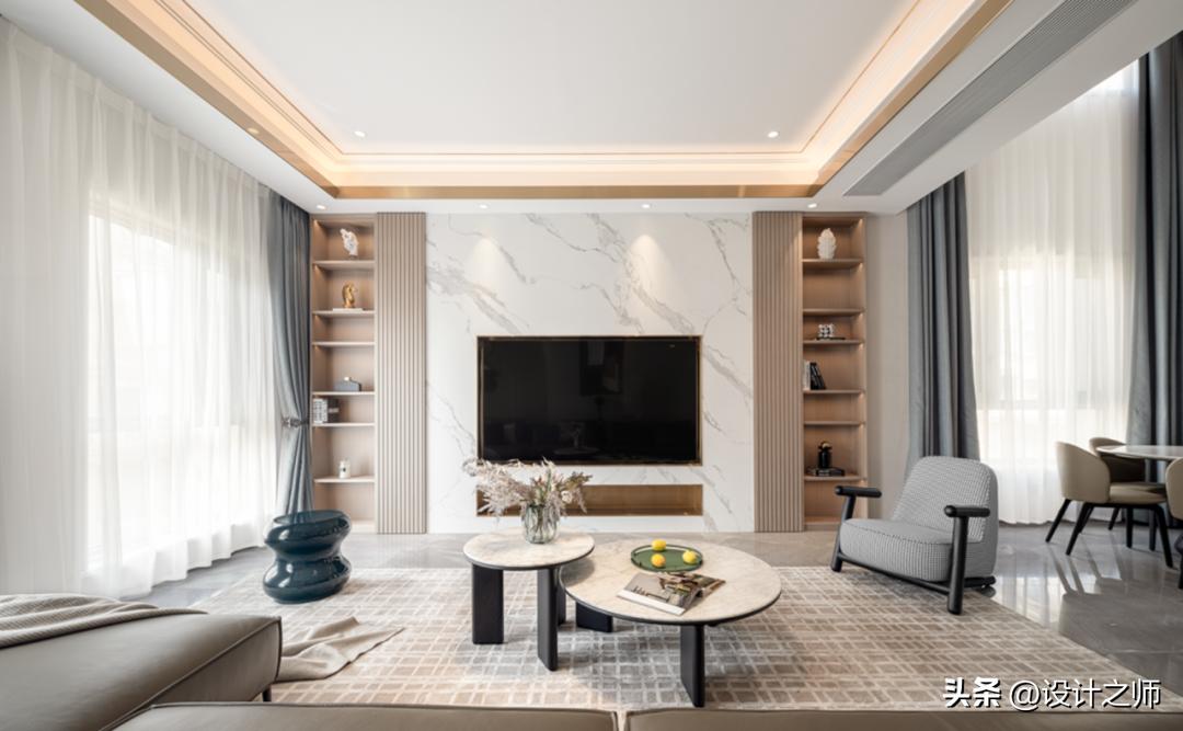 西安河与墅装修设计,西安现代城市别墅效果图