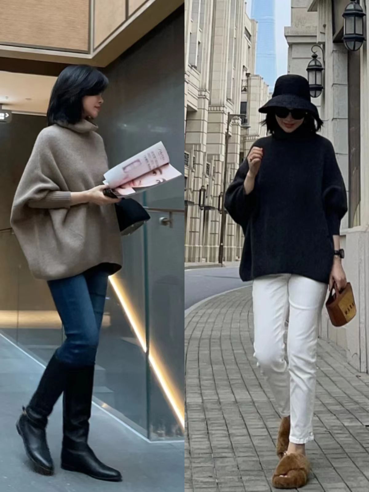 毛衣开衫里面怎么搭配不老气,秋冬季节几种简单实用的毛衣搭配