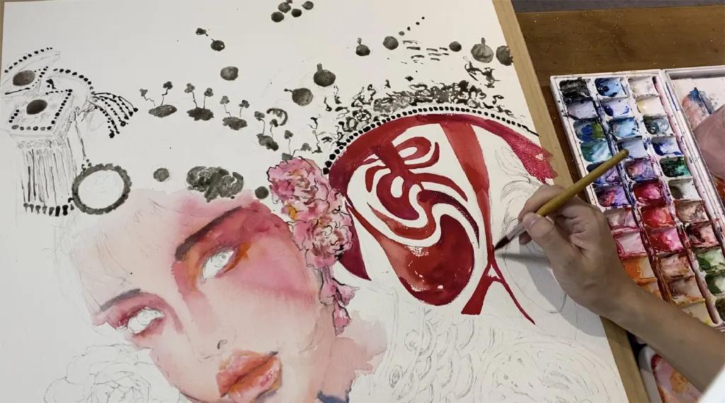 他是抖音水彩第一人，画面充满水墨意境，质感优秀！150万人盛赞