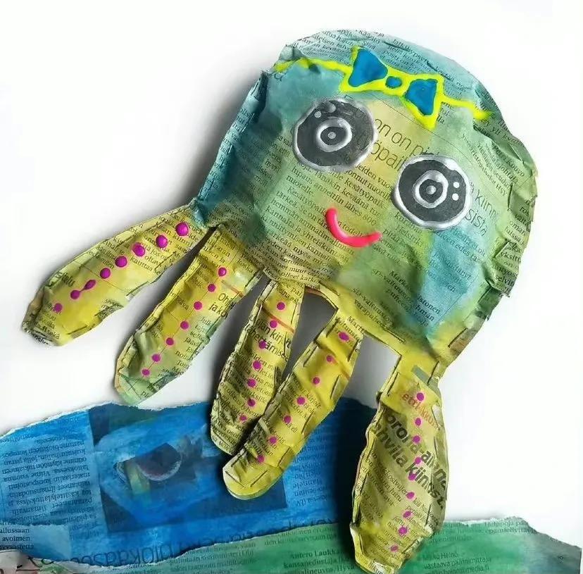 报纸小动物手工图片,纸箱画手工制作动物