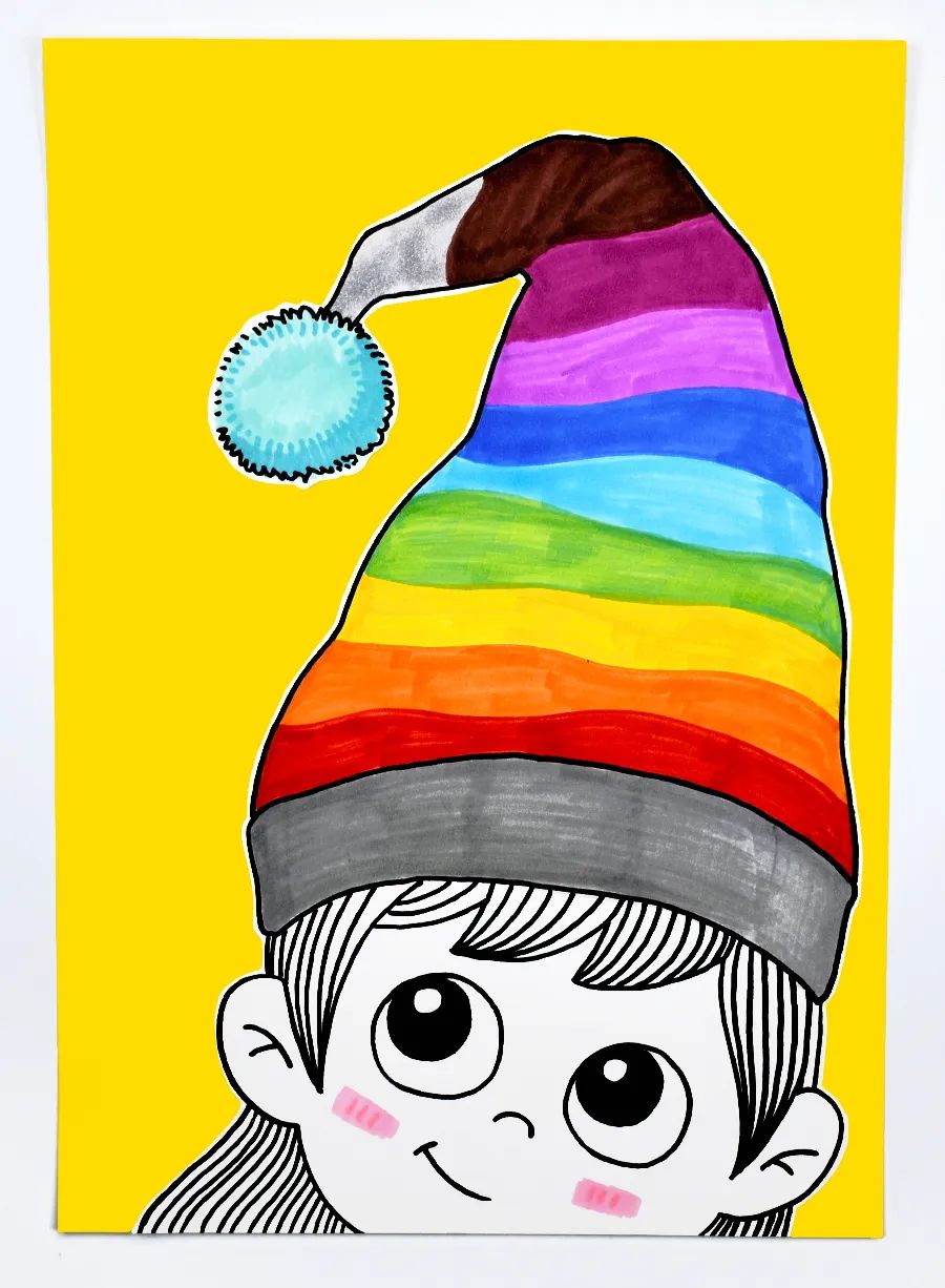 帽子画法儿童画,帽子儿童画图片大全线描