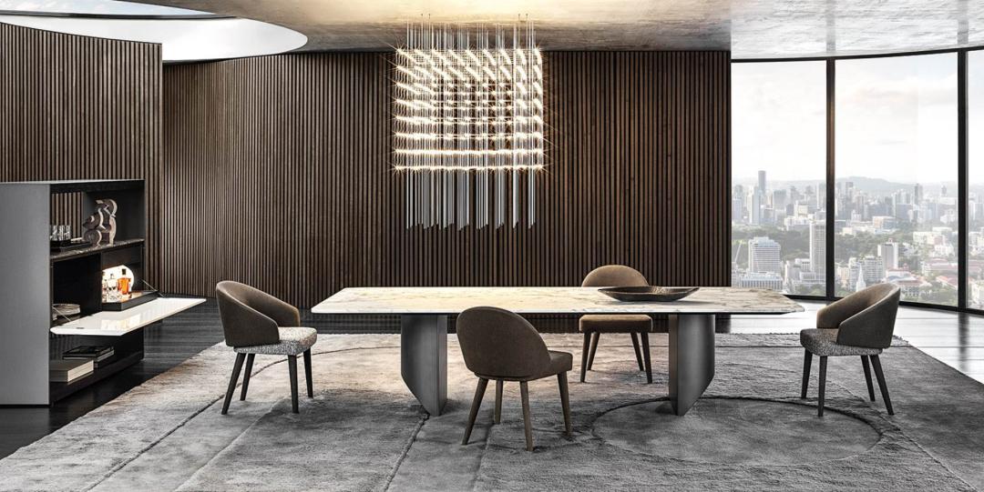 奢石餐桌别具一格,奢石餐桌大平层豪宅首选