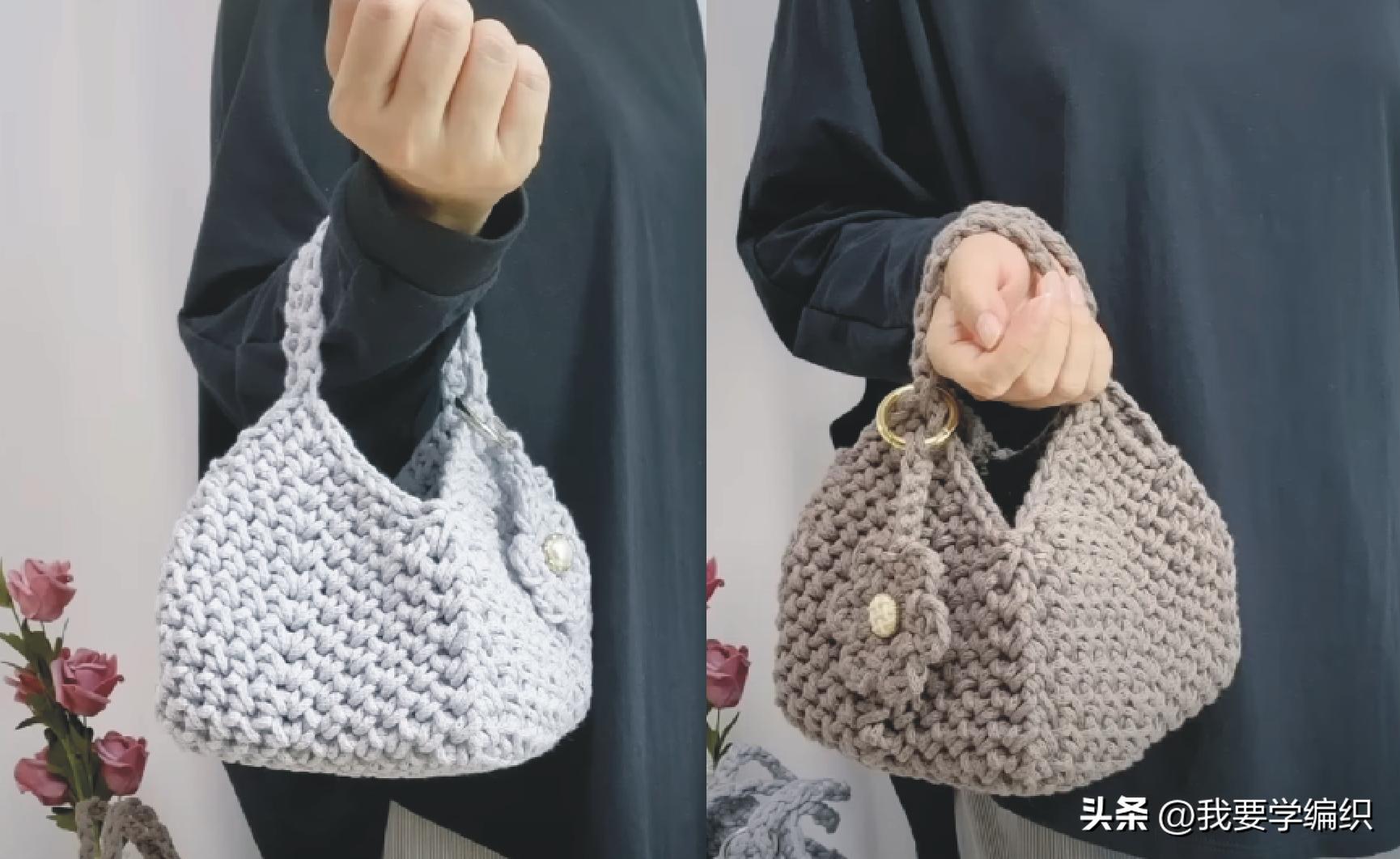 适合小姑娘提的手提包编织教程,小巧型编织包