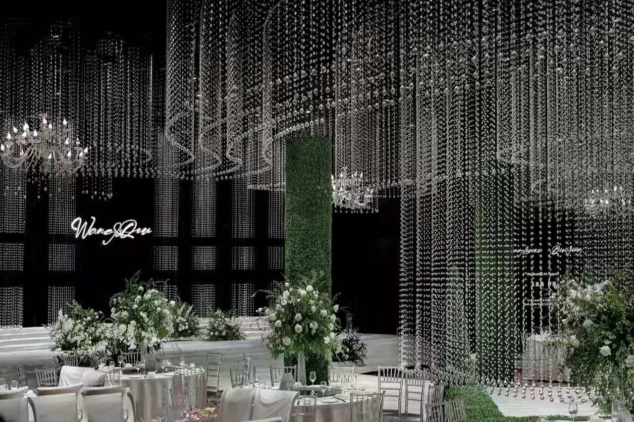 自由的法式蓝清新的主题婚礼设计,全世界独一无二专属高级水晶婚礼