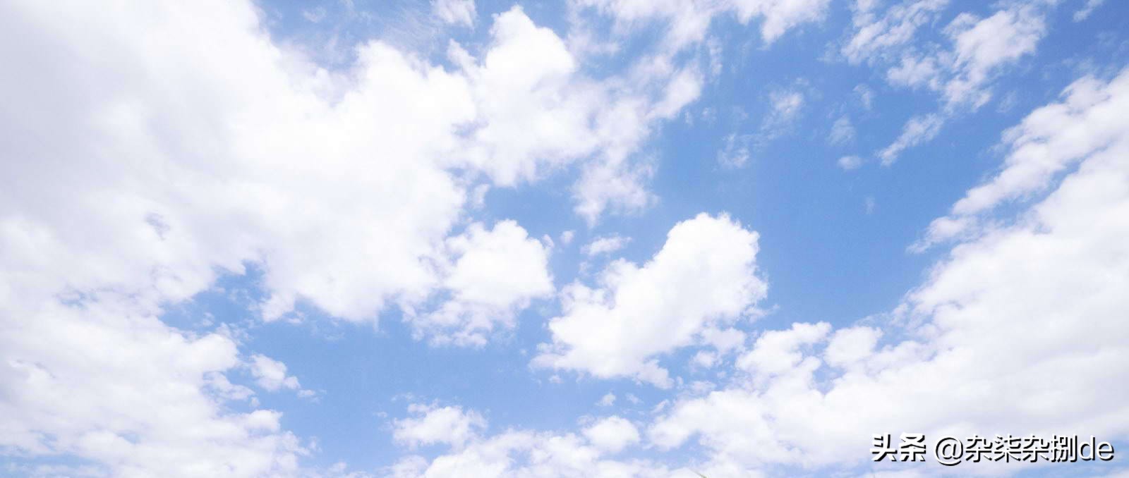 天空背景素材蓝天白云横屏,天空白云小清新背景图