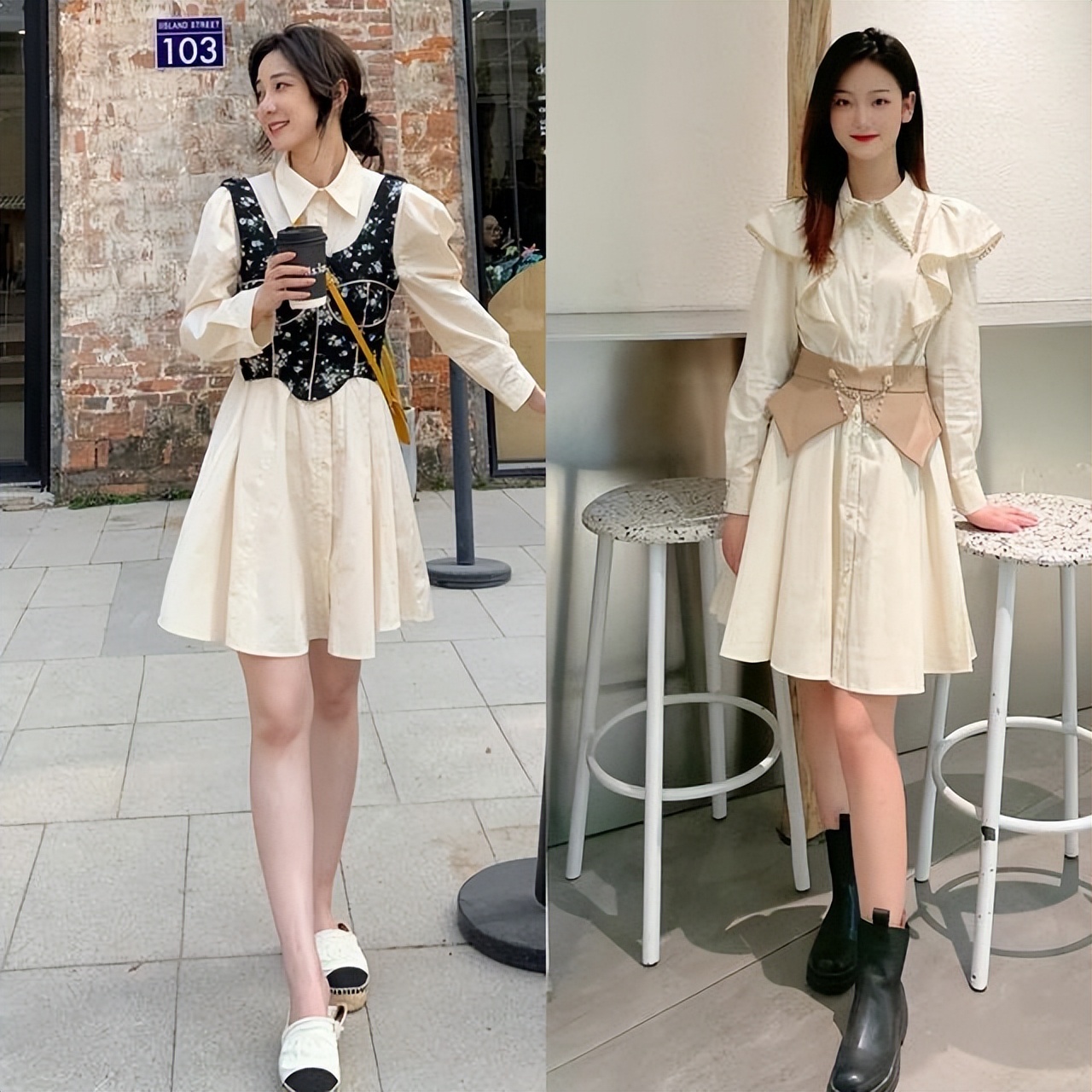 衬衫式连衣裙秋冬款怎么穿,衬衣裙连衣裙高级感小众