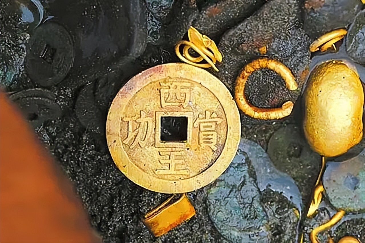 张献忠江口沉银黄金现场图,张献忠沉银哪一年发掘的