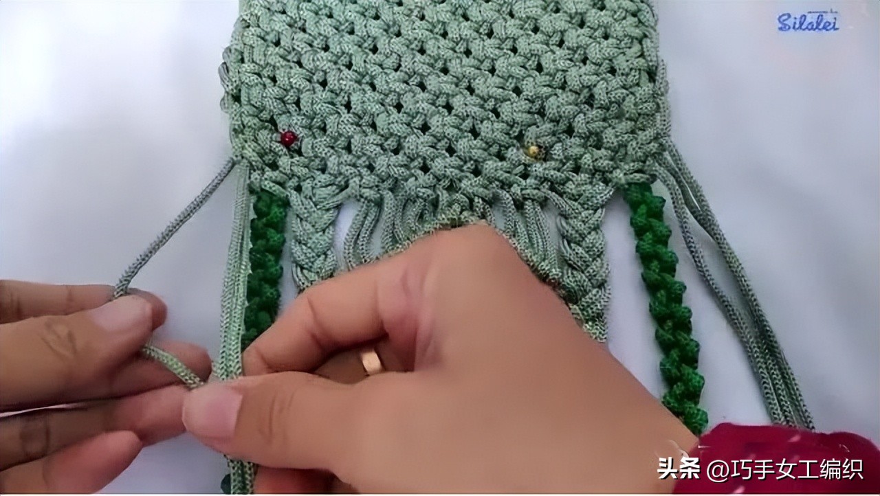 自己用绳子编一个东西,绳子编小包教程