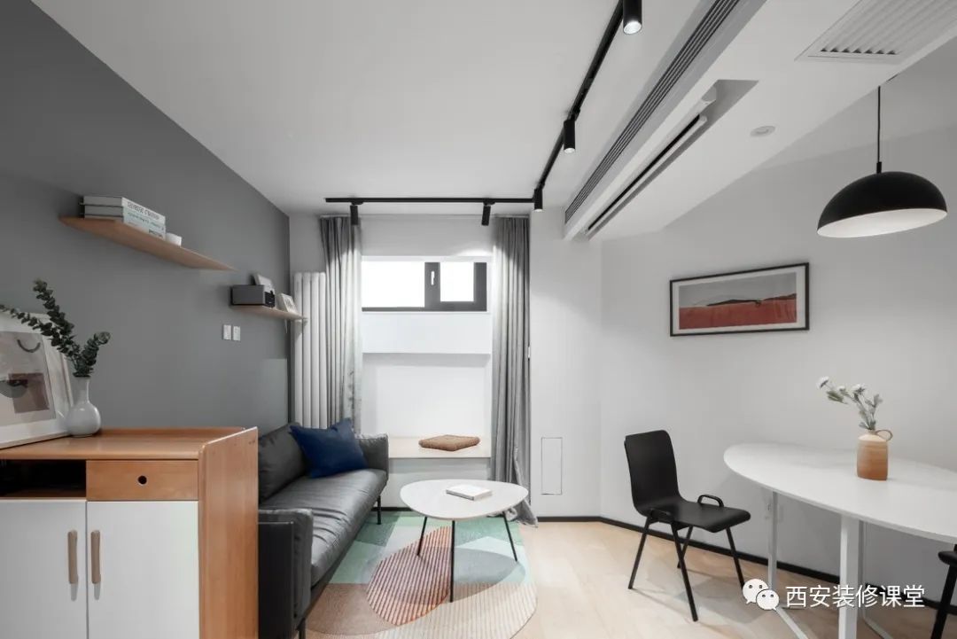 套内70多平小三房装修黑白灰,高级感老房翻新布局