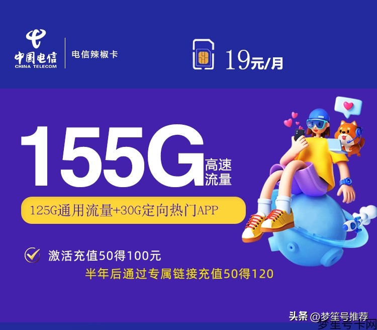 电信改辣椒卡套餐,电信永久卡流量套餐