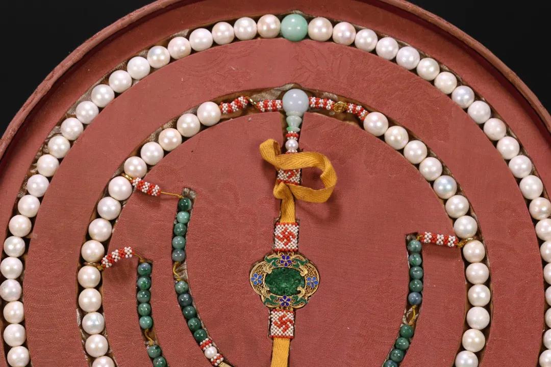 明清翡翠老朝珠,清代老翡翠朝珠