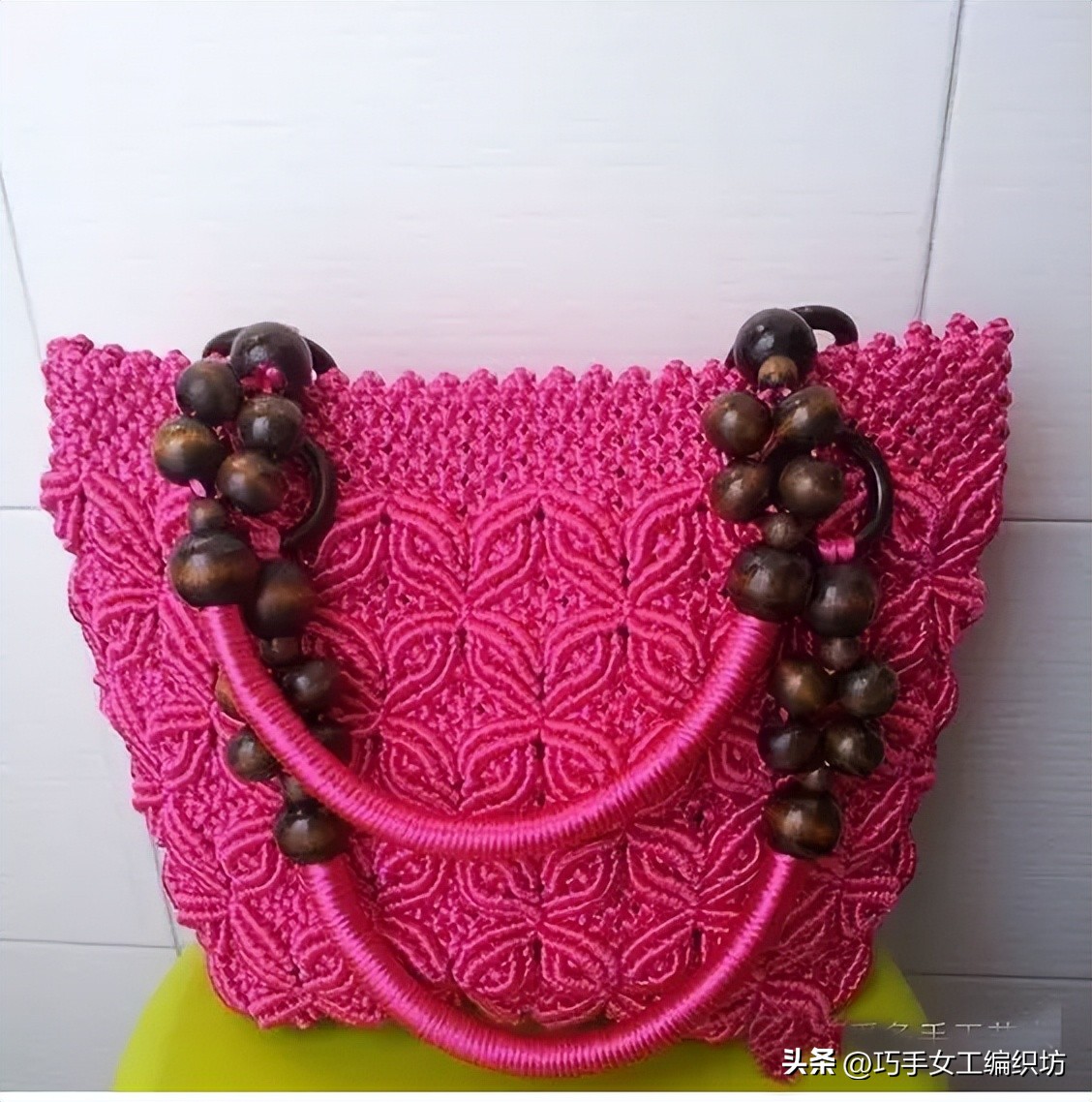 简单绳子编包包不用钩针,棉线绳编包包教程全过程