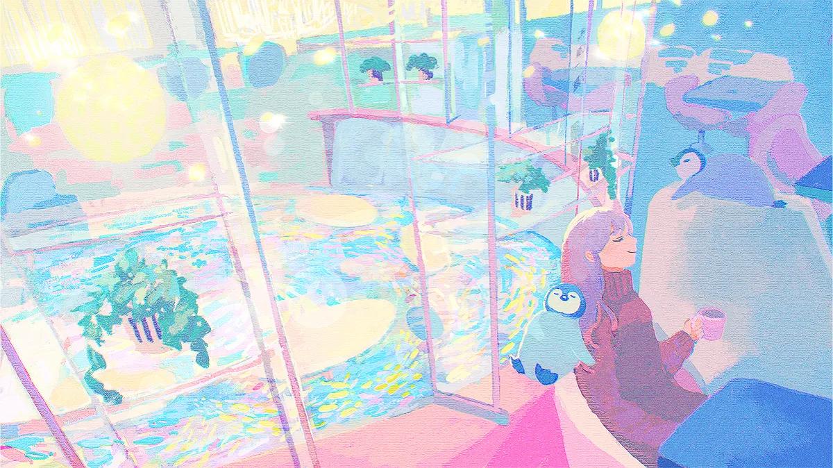 治愈风格壁纸,壁纸女生治愈可爱油画