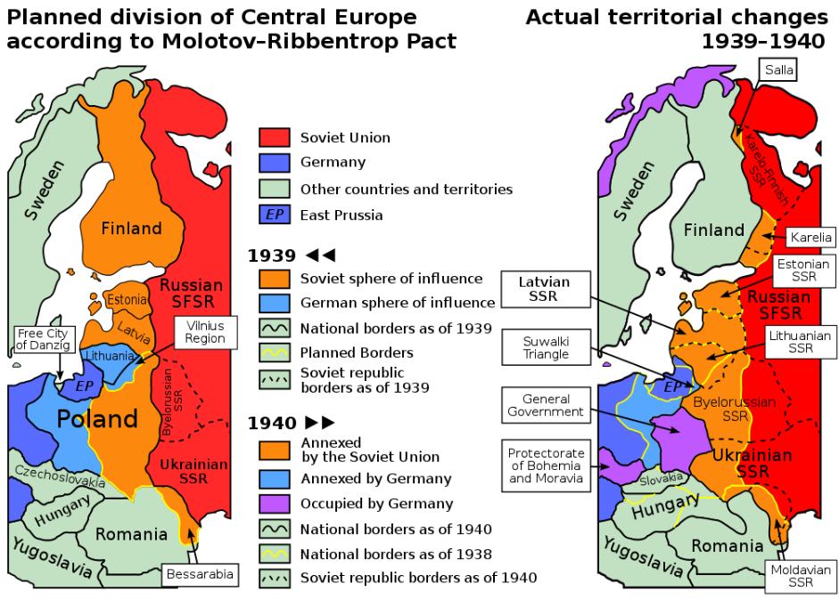 1939年苏德瓜分波兰,1939年苏德瓜分波兰示意图