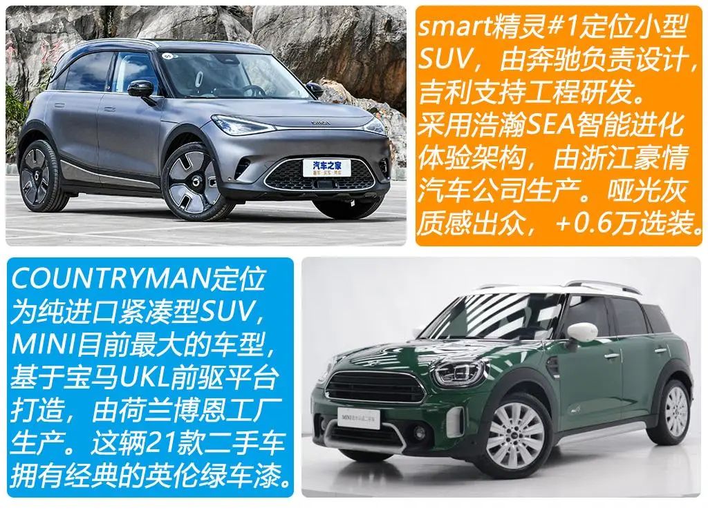 奔驰smart精灵和宝马mini怎么选,小姐姐选奔驰glc300l还是x3好