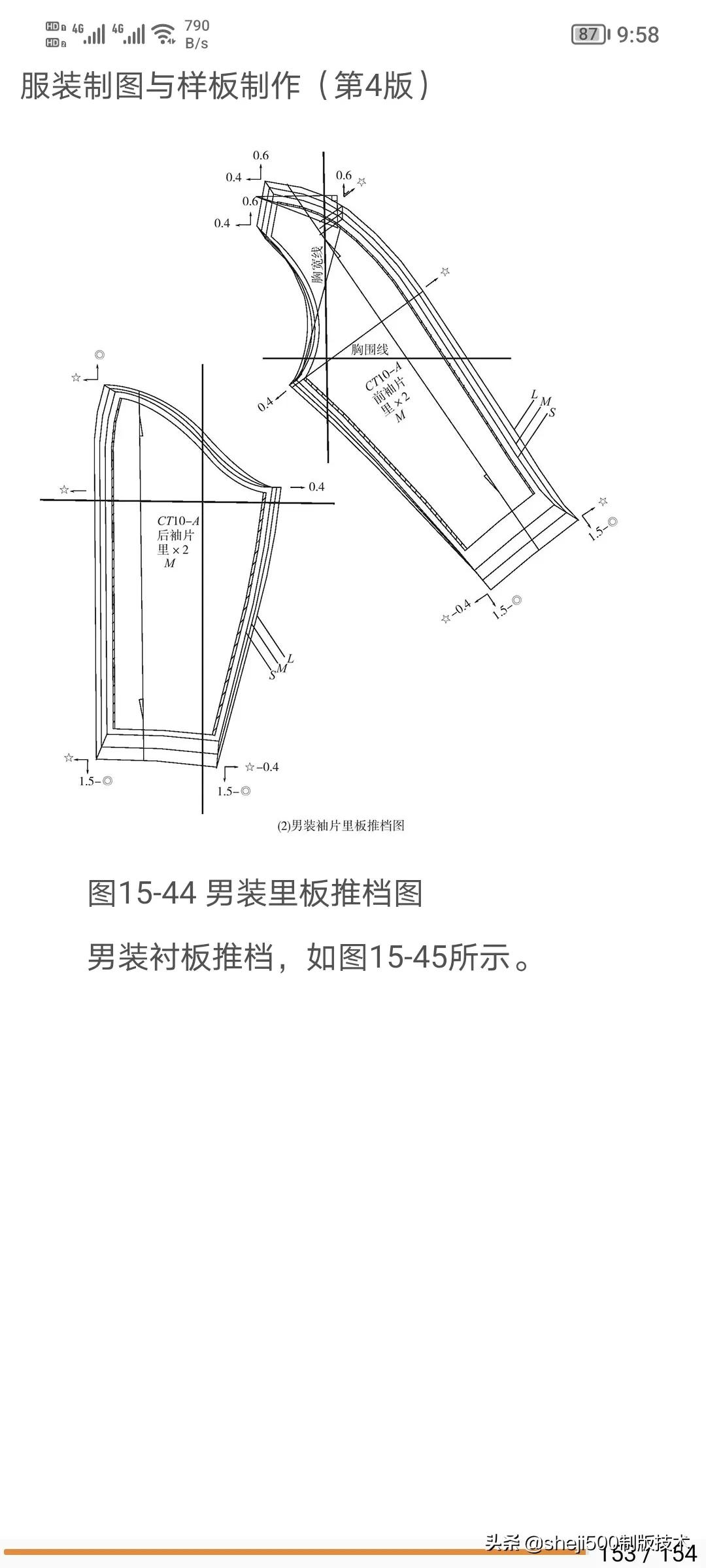男装样板操作范例结构及放码详解