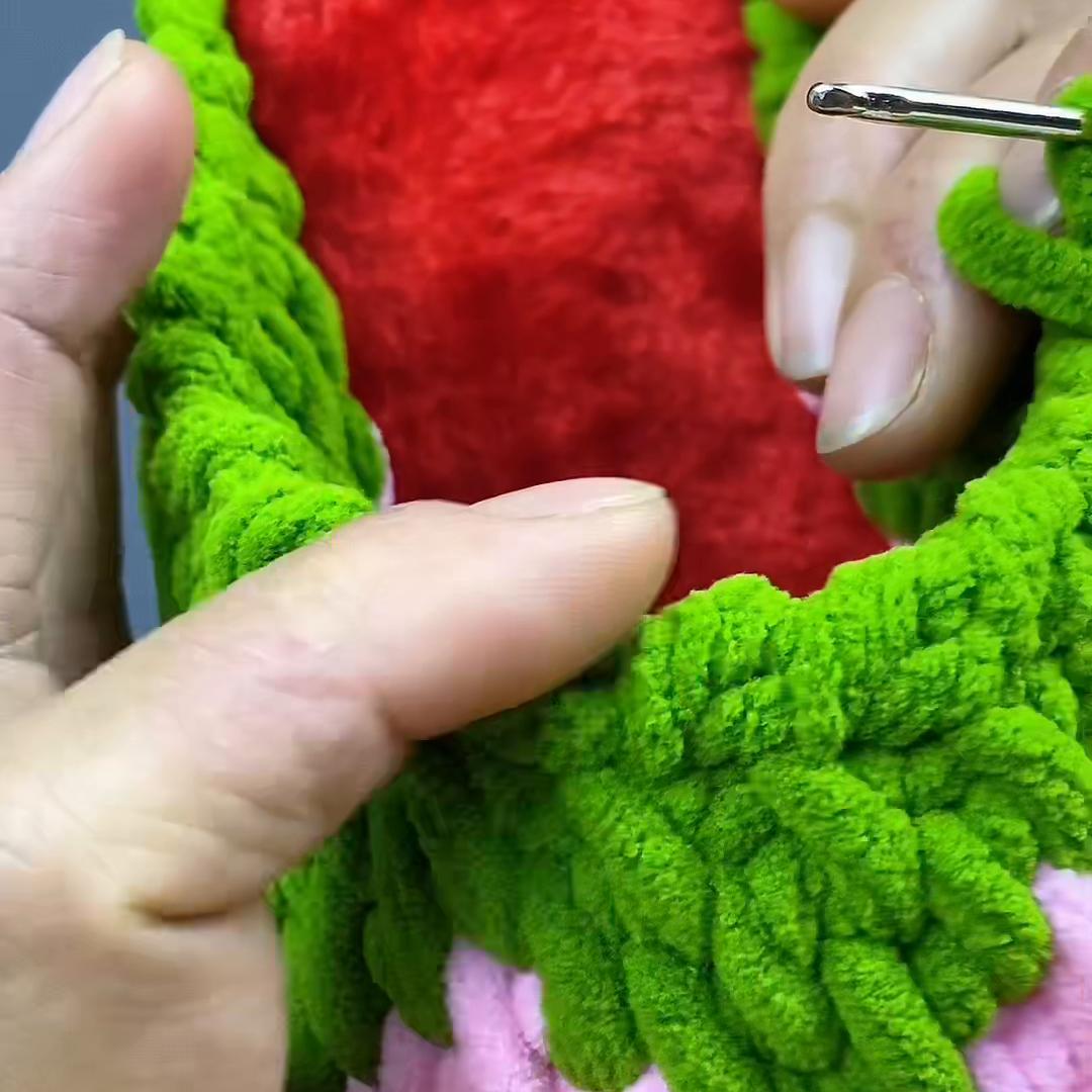 钩拖鞋草莓花样图案大全,冰条线草莓拖鞋教程全过程