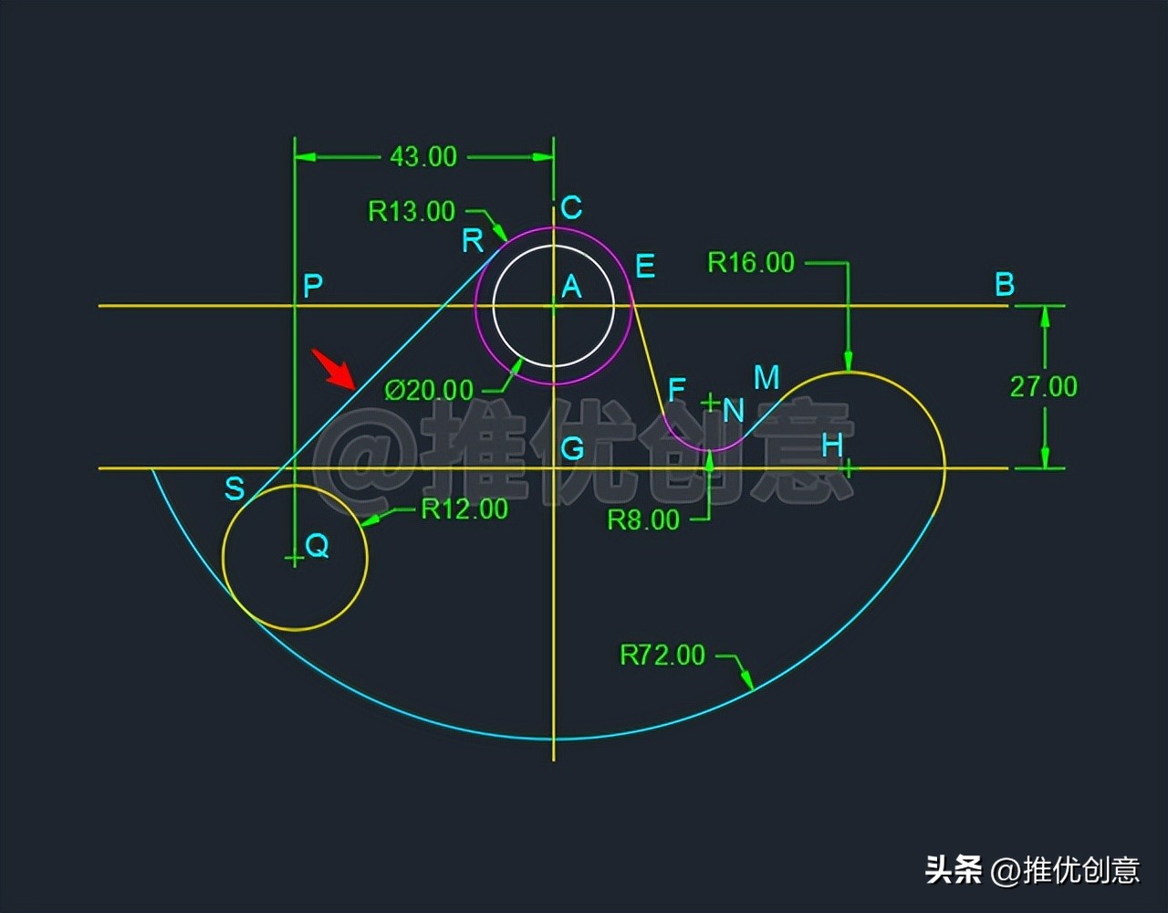 cadr22圆弧的绘制,cad2007怎么画r10的圆弧
