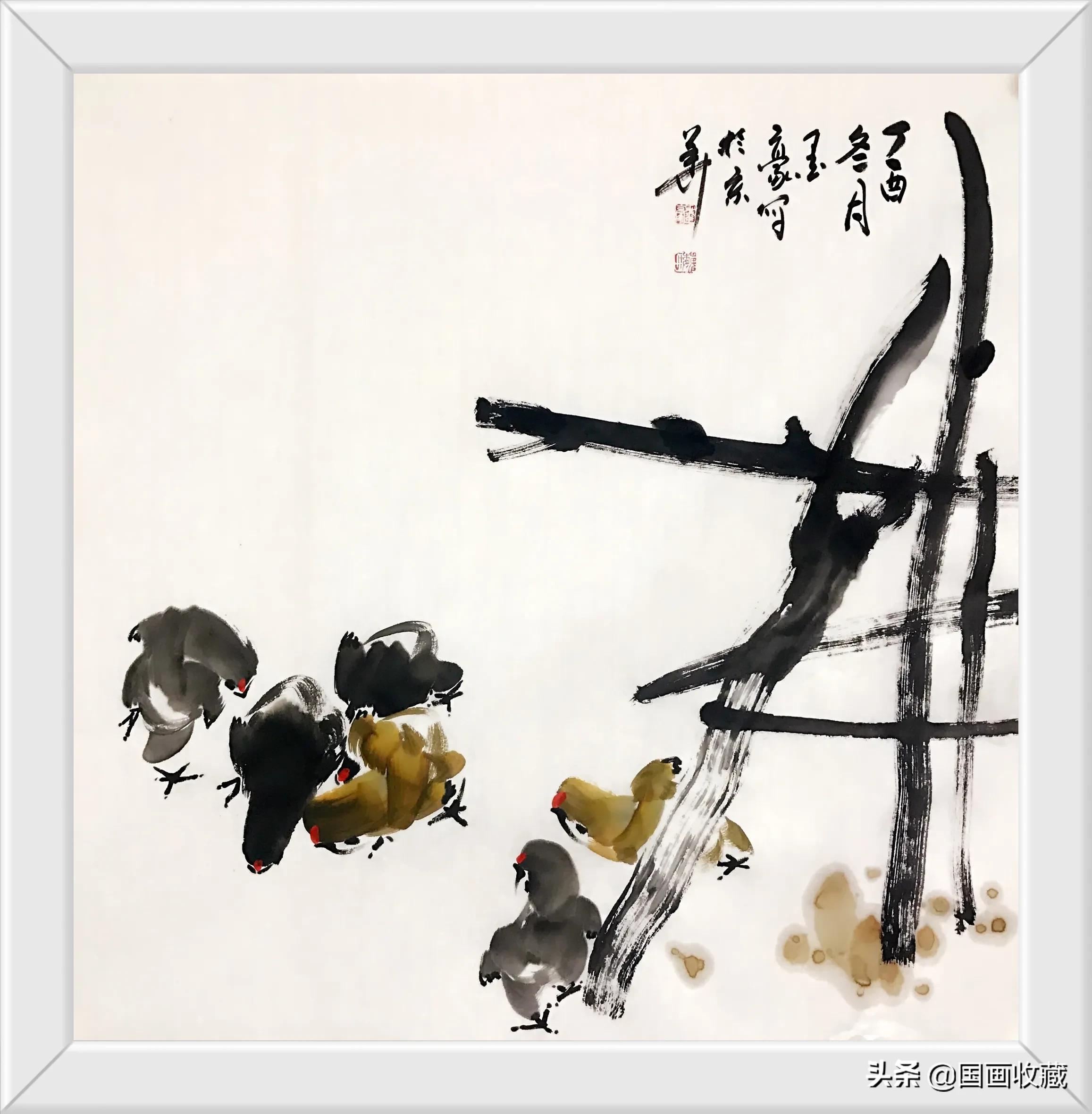 墨豪画鸡高清大图,墨豪画鸡创意作品