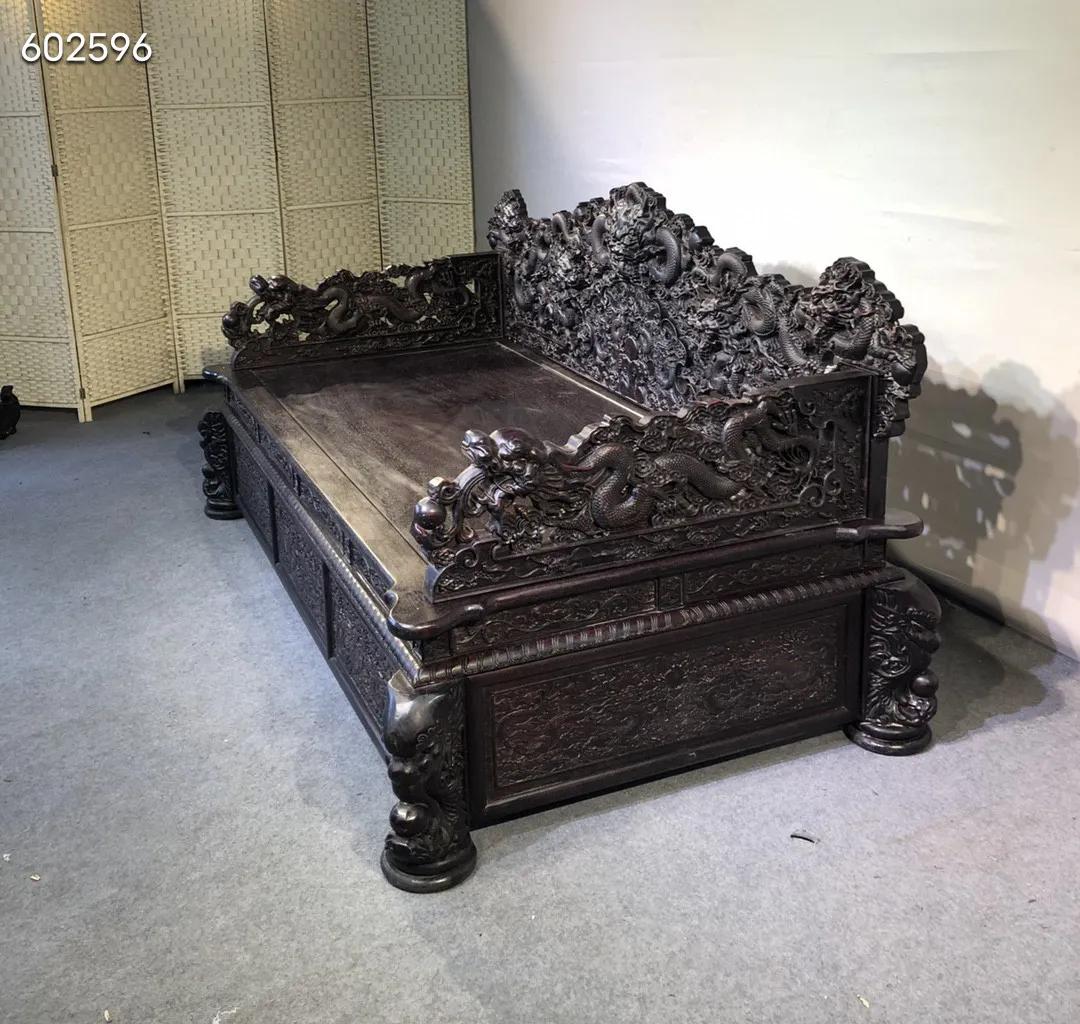 小叶紫檀罗汉床龙床,红木小叶紫檀罗汉床