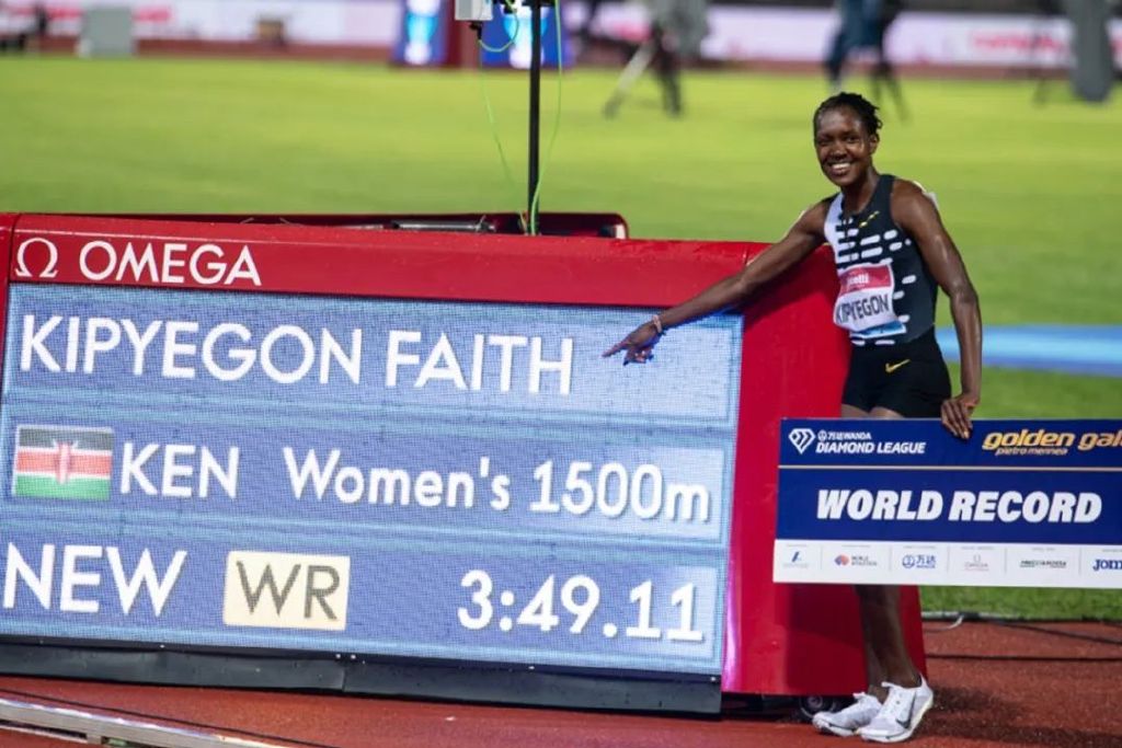 基普耶根女子1500米,基普耶贡打破女子1500米世界纪录