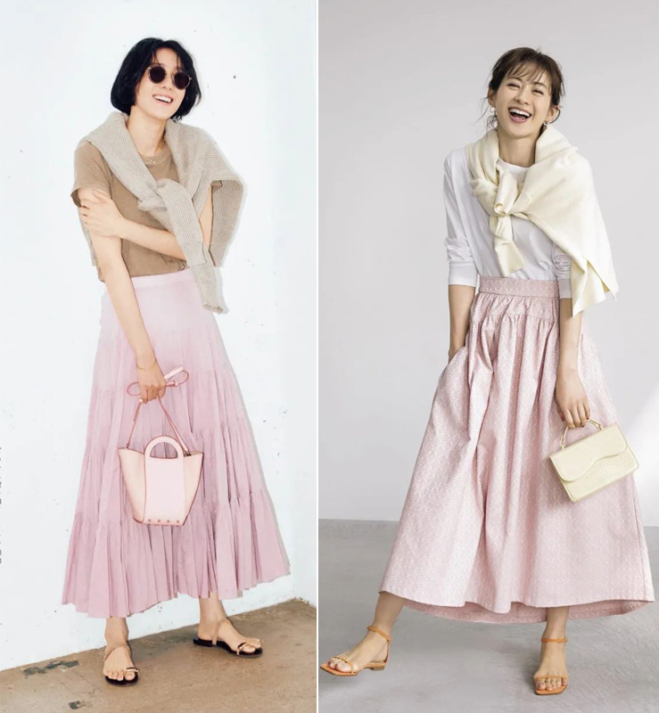 搭配参考春夏彩色系穿搭,一波超级温柔的粉色系穿搭分享