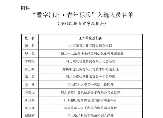 河北平普科技有限公司董事长王晓磊入选“数字河北·青年标兵”