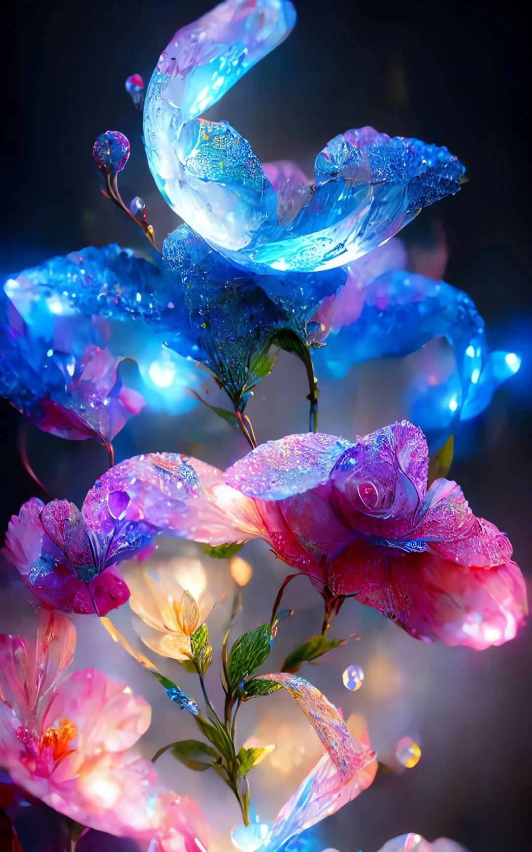 ai绘画花图文,ai绘画水晶花教程