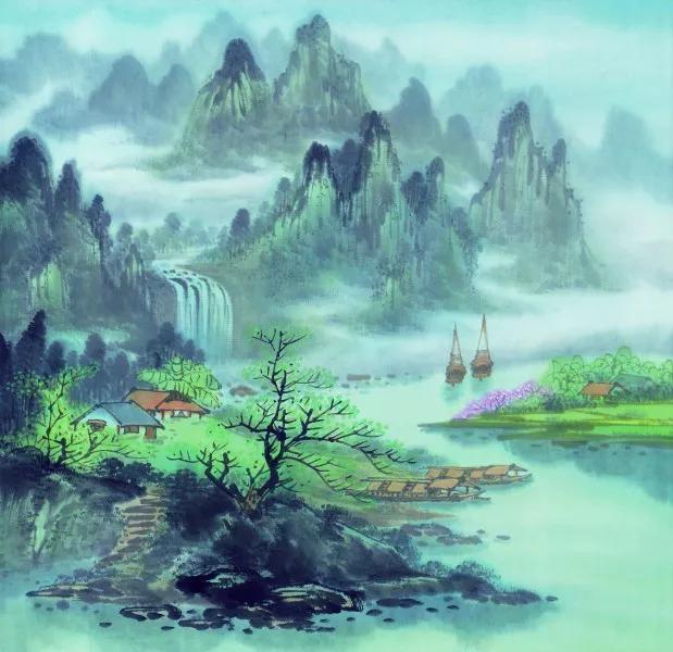 名家余玉奇山水画精品欣赏,古代名家横幅山水画作品欣赏