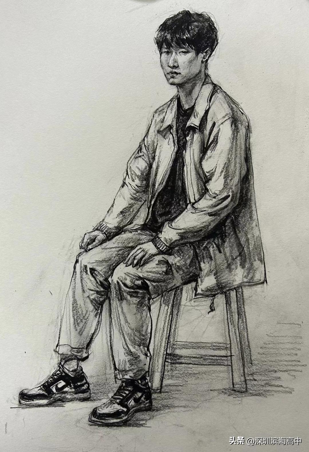 广美2023校考设计素描作品水瓜,广东美术联考2023考题素描范画