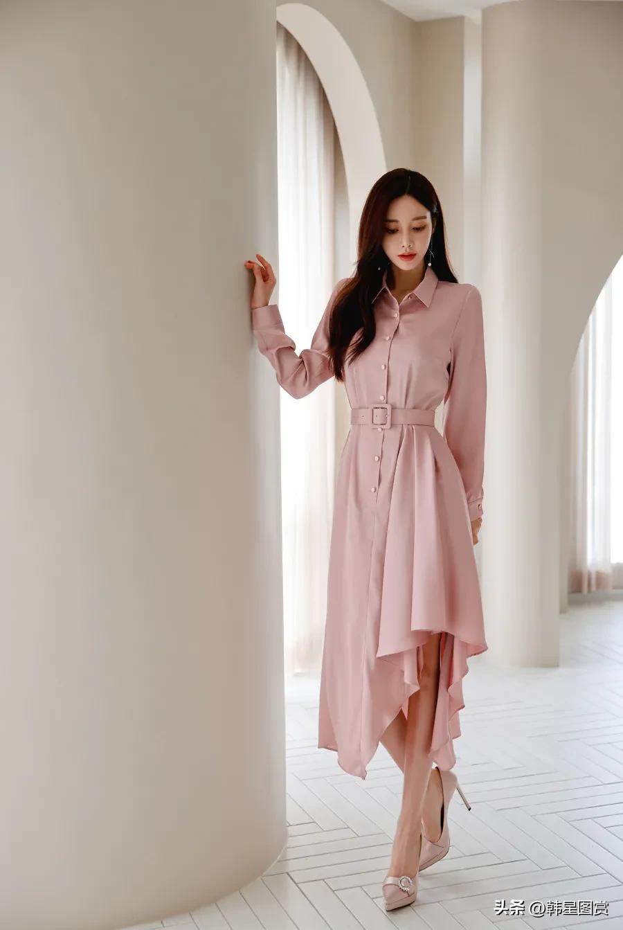 RO姜红糖罐赤色玫瑰长款雪纺裙（35）