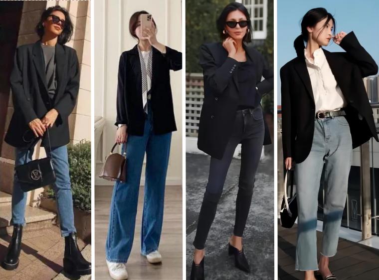 这5个优点，足够让女人爱上“黑色小西装”，杨幂、何洁搭配示范