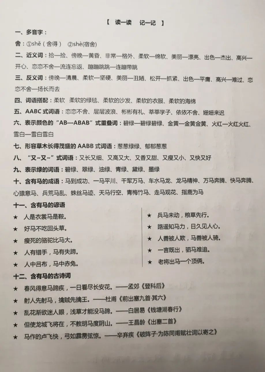 一匹出色的马课堂笔记二年级下册,小学二年级一匹出色的马课文朗读