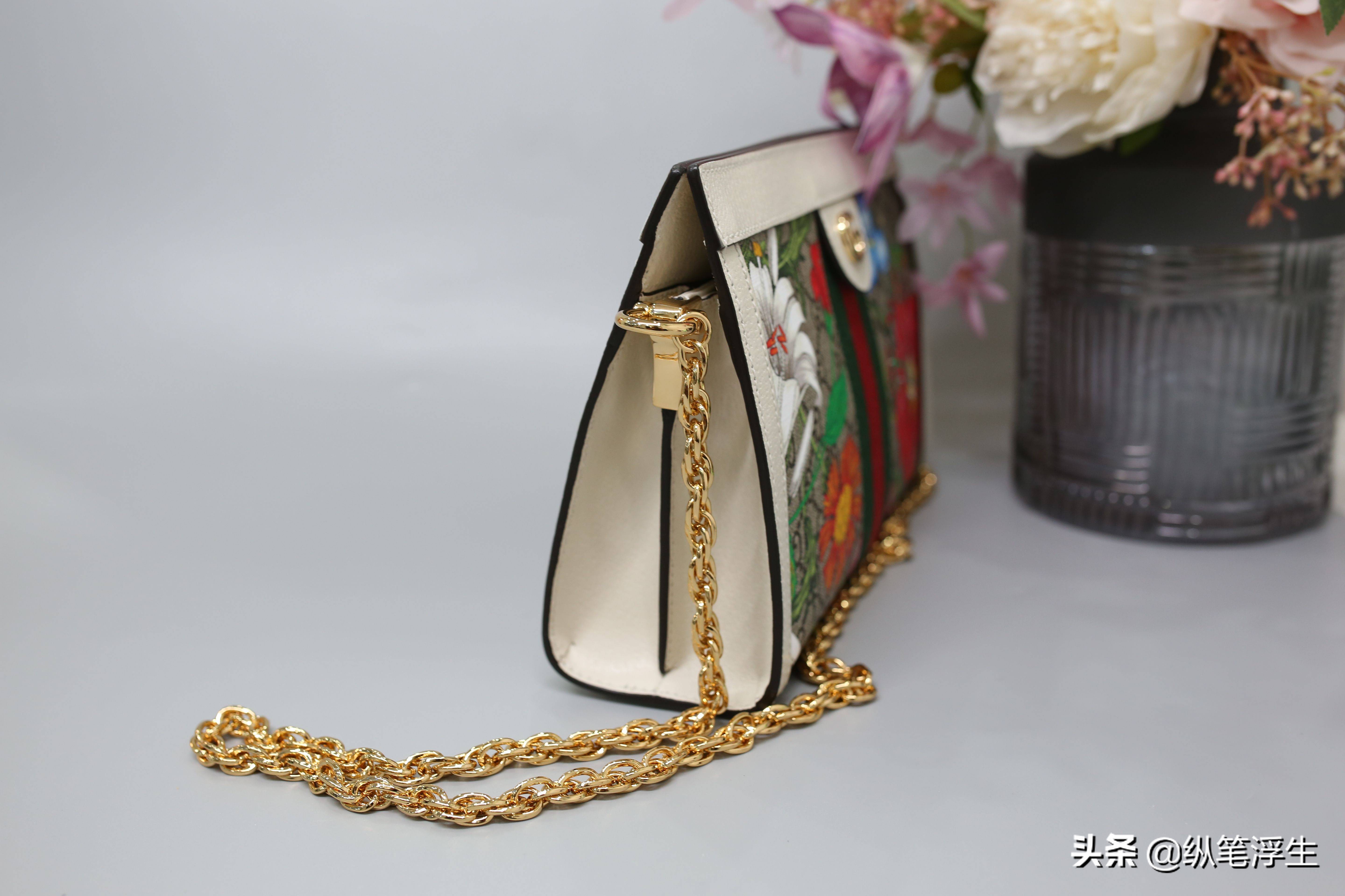 Gucciophidia链条包,gucci经典花卉包