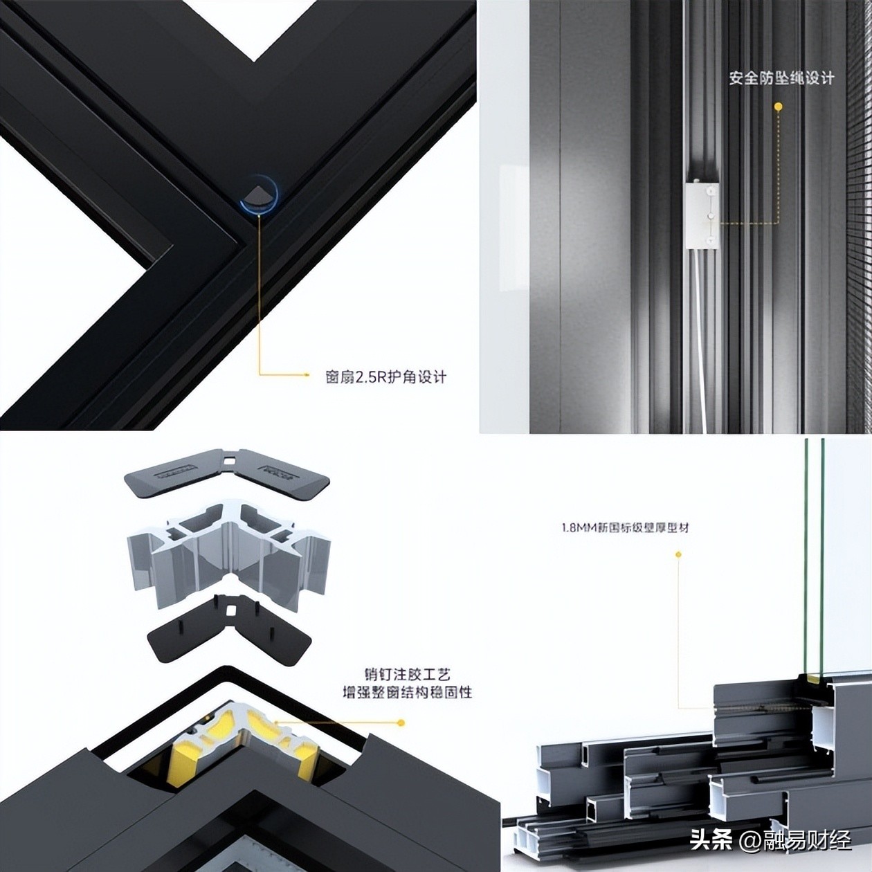 飞宇门窗优选105系列的价格,飞宇门窗100系列和115系列差别