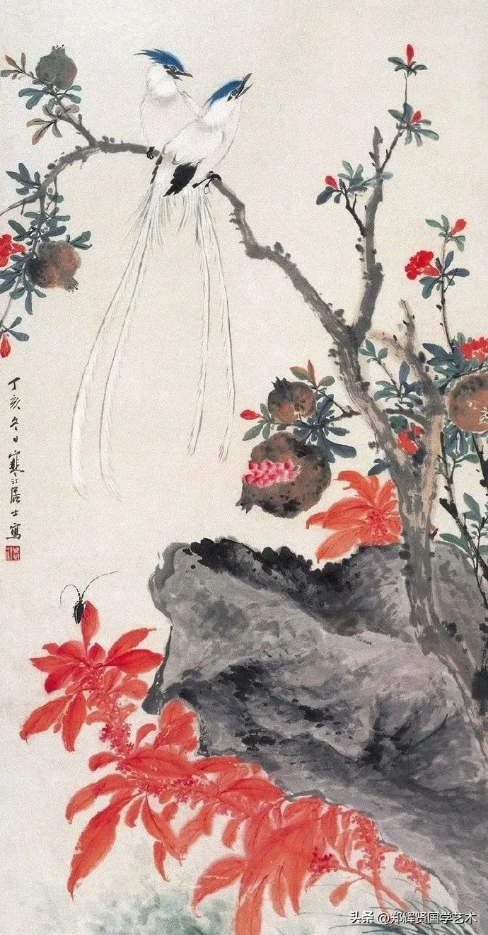 岁月千年鬓满霜,红霞天际远,蜂飞蝶舞醉花香