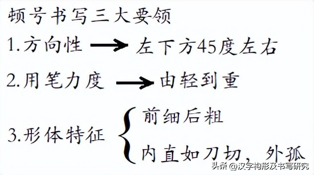 硬笔书法的顿号,号字硬笔书写技巧