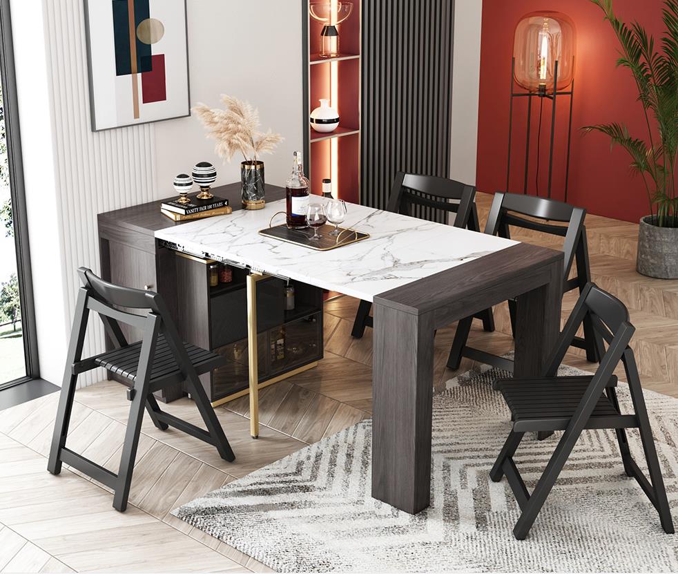 小户型折叠餐桌最新款实用,多功能6人餐桌折叠可伸缩圆桌