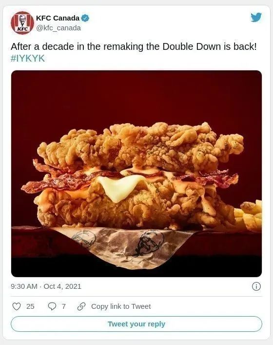 肯德基肉霸堡回归,肯德基肉堡