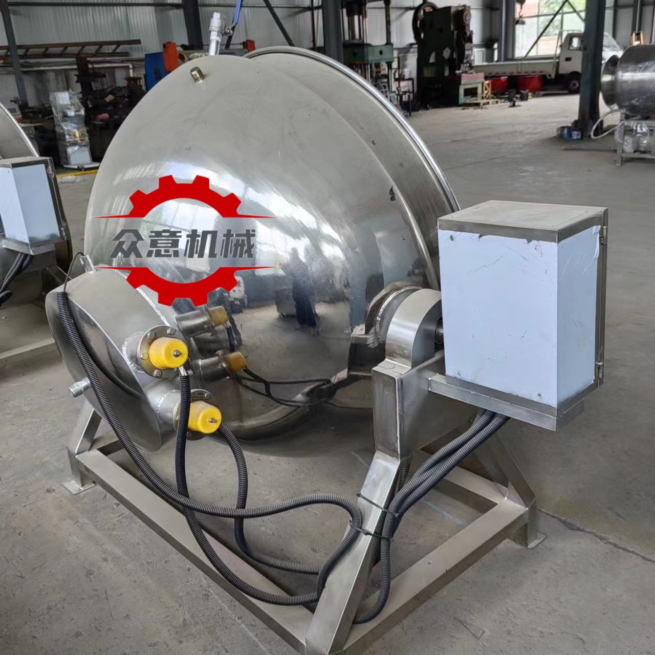 江苏加热粽子蒸煮锅供应,380v夹层电加热锅大型