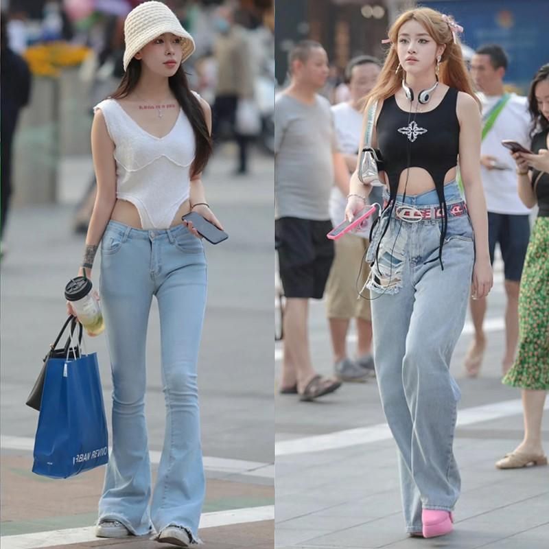 去了其他城市才知道重庆有多繁华,重庆街拍穿搭时尚多层裤