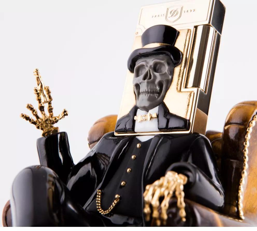 都彭金色巴洛克打火机,都彭打火机法国限量款大眼睛