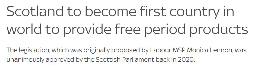 苏格兰宣布女性生理期,苏格兰法律制度