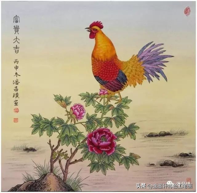 兔子工笔画红叶双兔,国画工笔兔子作品欣赏图片