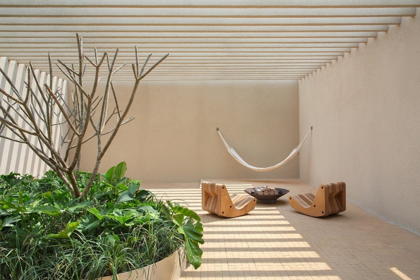 微水泥加原木装修效果小户型,微水泥设计风格小户型