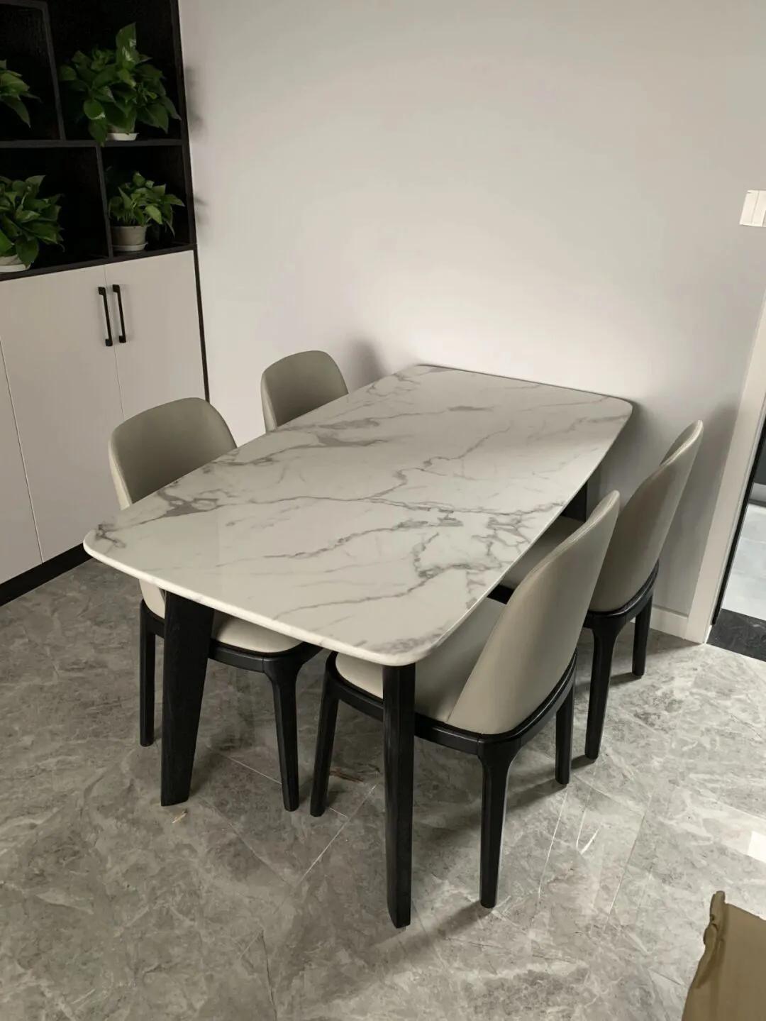 全网最火的10款岩板餐桌1米6,岩板餐桌和大理石餐桌怎么选