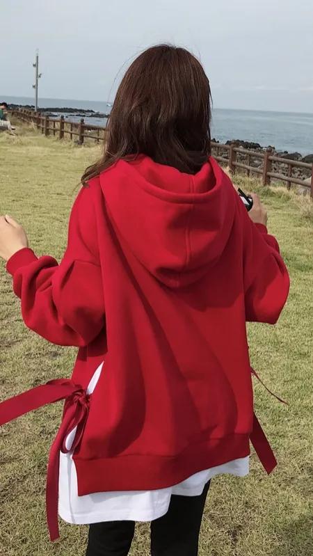 连帽卫衣女潮ins2022秋季新款韩版,爆款秋冬新连帽假两件卫衣