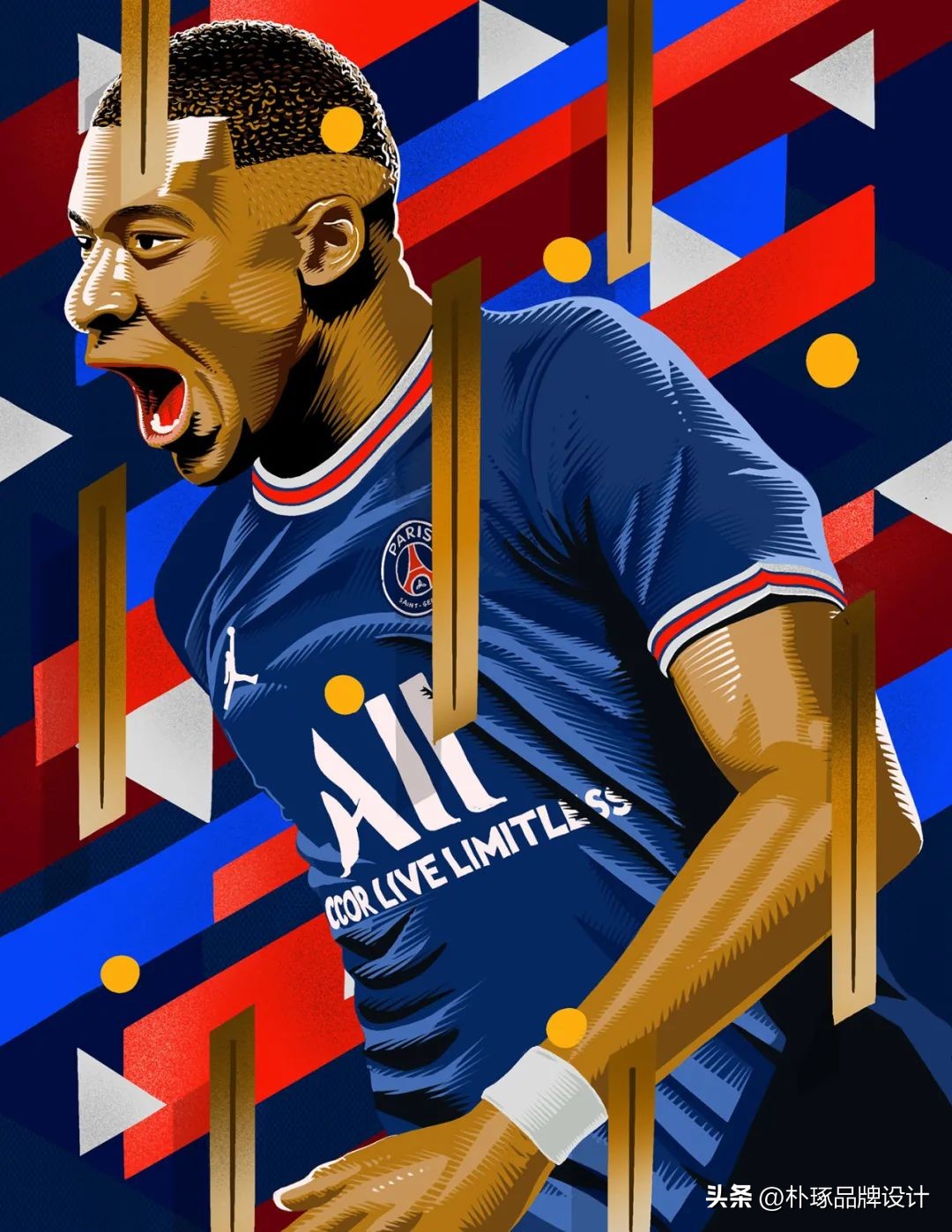 足球运动员手绘图,足球运动员海报设计