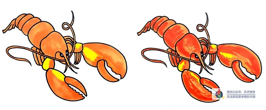 儿童画小龙虾怎么画,少儿美术创意画夏日小龙虾