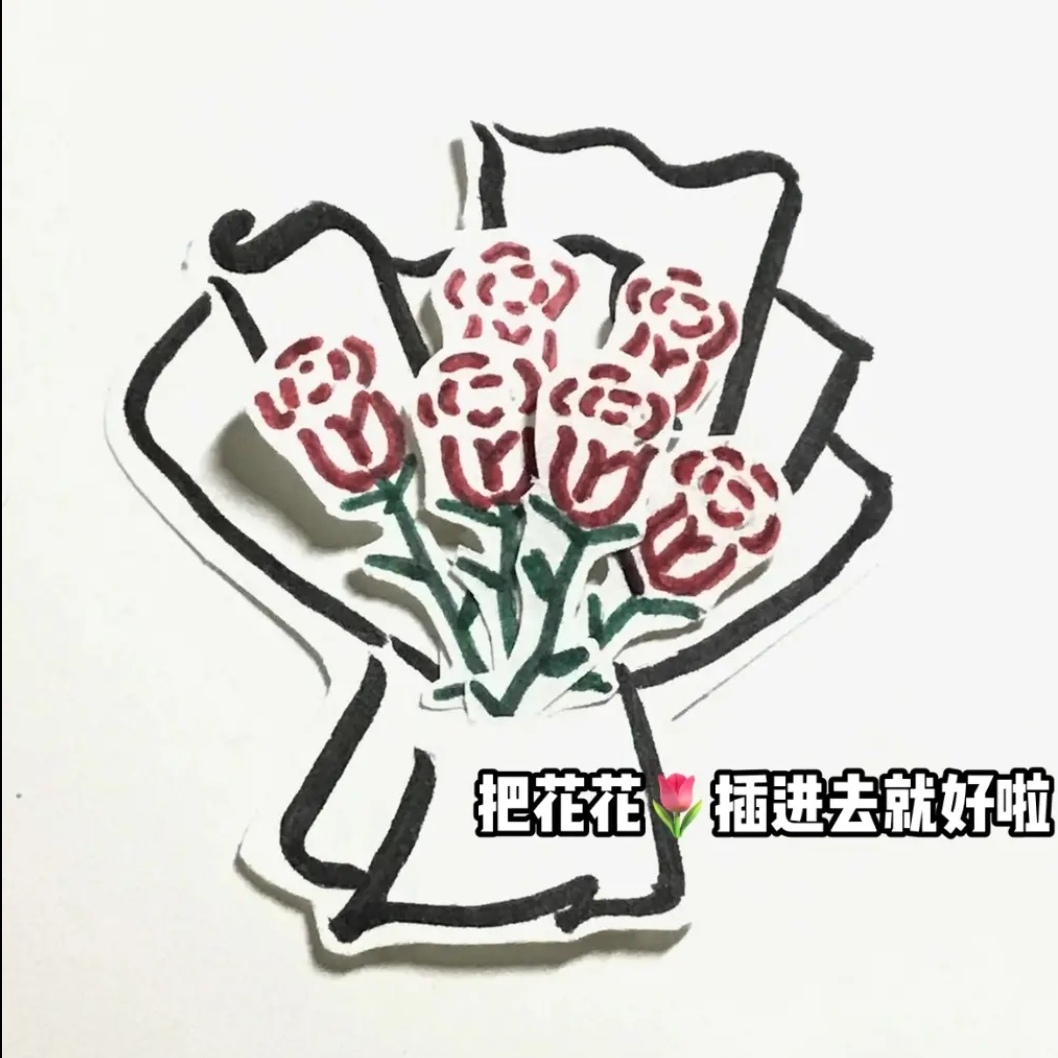 能当书签的手工玫瑰花束快学起来,玫瑰花书签标本